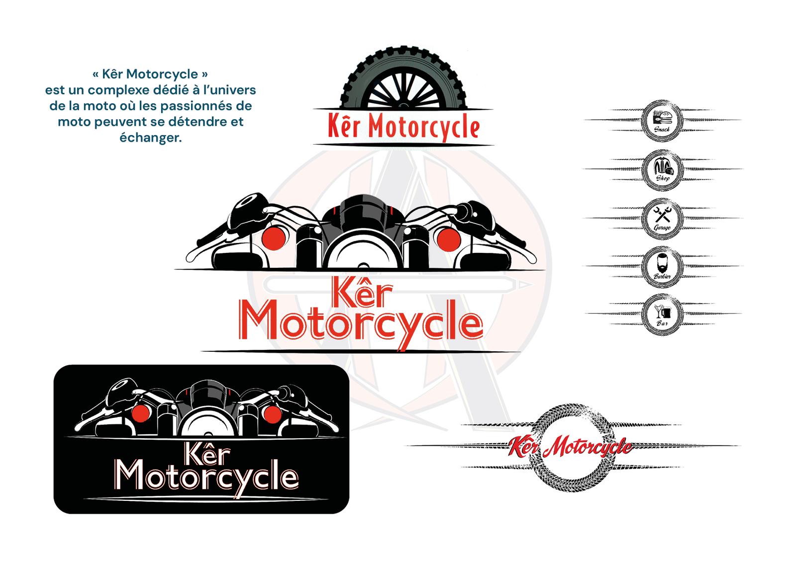 Logo Moto Motard Réstaurant Bar